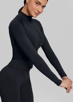 Ultrasculpt Longline Full Zipper Seamless Breathable Warm…