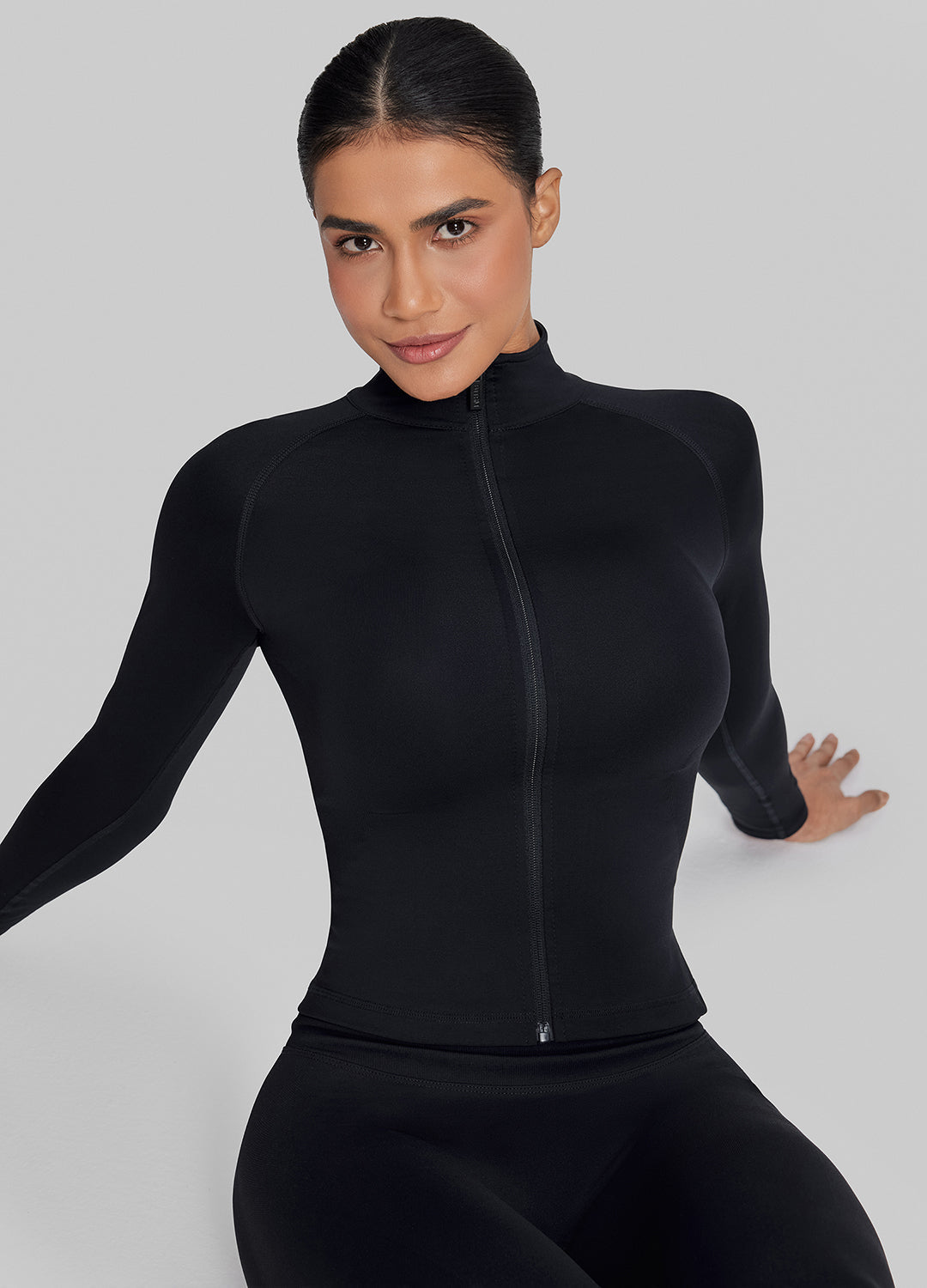 Ultrasculpt Longline Full Zipper Seamless Breathable Warm…