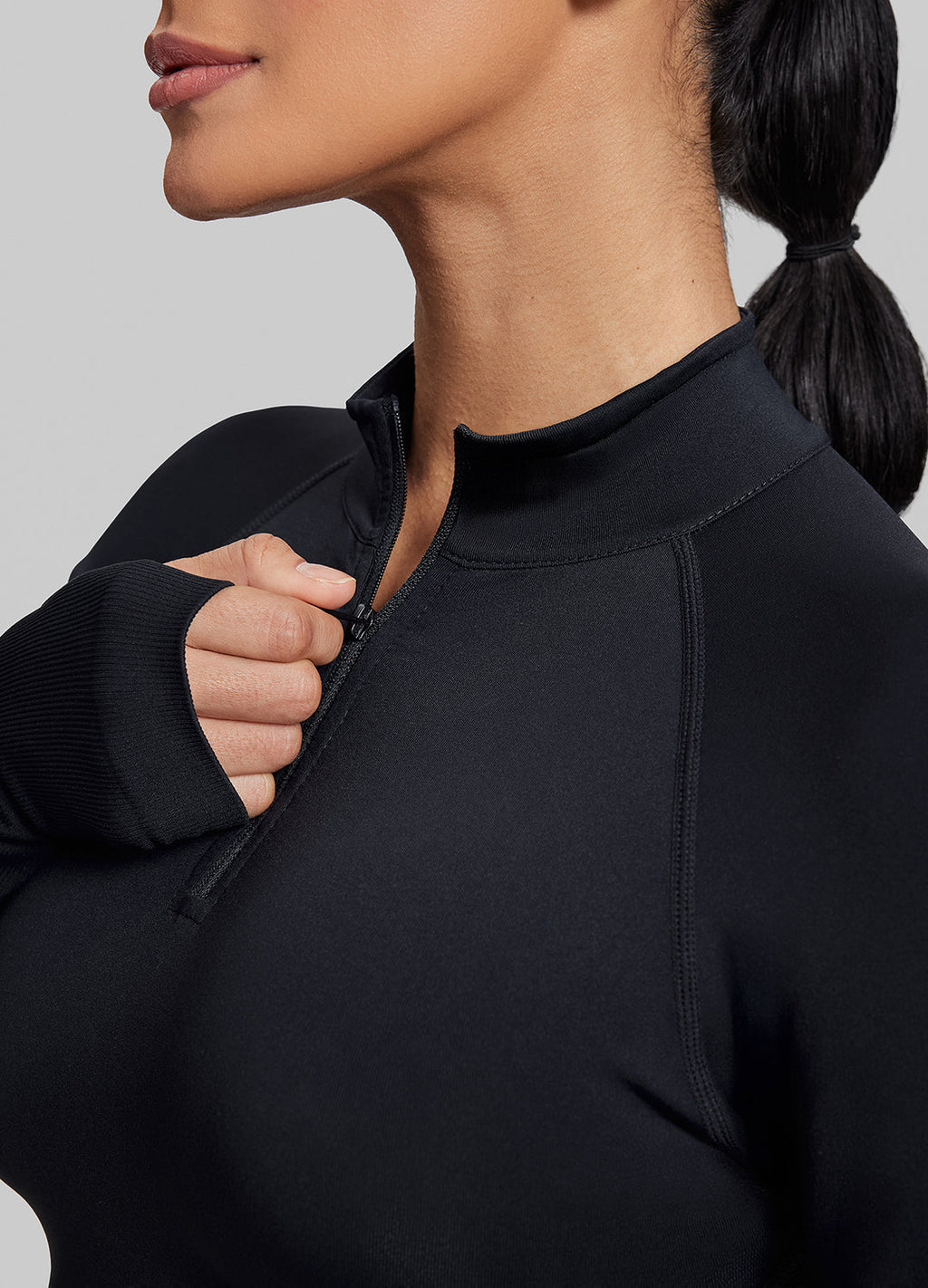 Ultrasculpt Longline Form-Fitting Seamless Thumb Hole Twil…