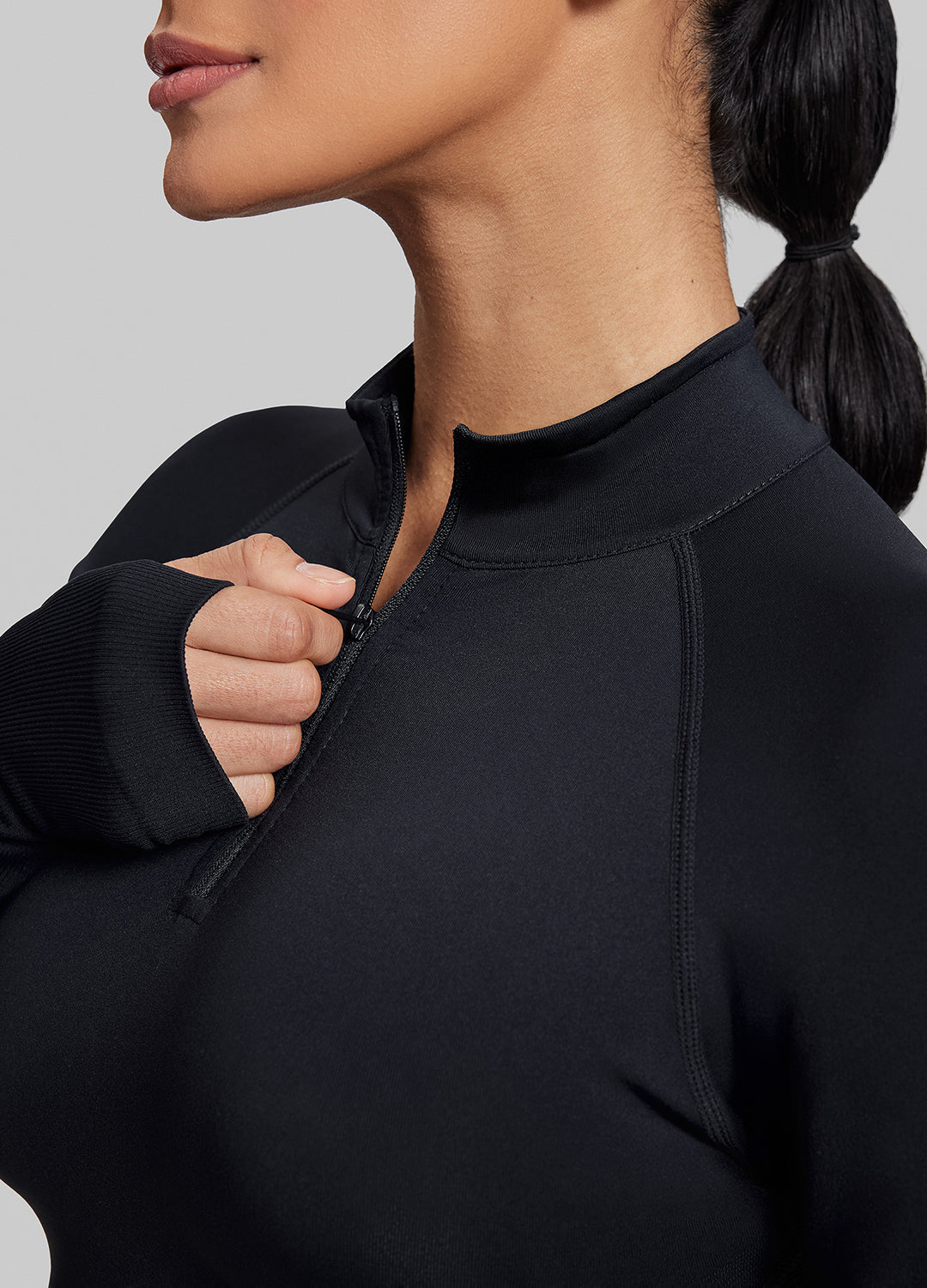 Ultrasculpt Longline Form-Fitting Seamless Thumb Hole Twil…