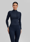 Ultrasculpt Longline Full Zipper Seamless Breathable Warm…