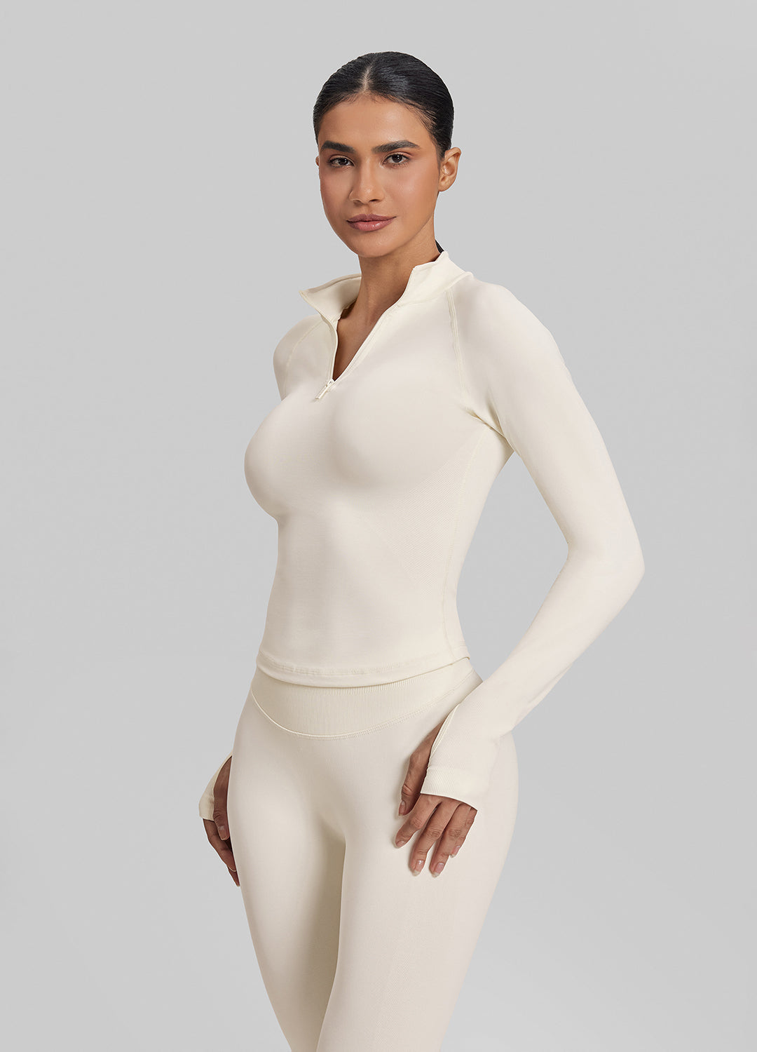 Ultrasculpt Longline Form-Fitting Seamless Thumb Hole Twil…