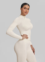 Ultrasculpt Longline Full Zipper Seamless Breathable Warm…