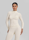 Ultrasculpt Longline Full Zipper Seamless Breathable Warm…