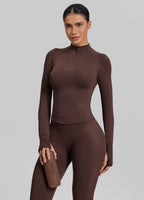 Ultrasculpt Longline Form-Fitting Seamless Thumb Hole Twil…