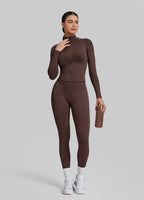 Ultrasculpt Longline Full Zipper Seamless Breathable Warm…