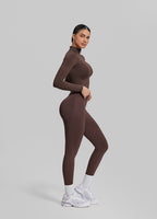Ultrasculpt Longline Full Zipper Seamless Breathable Warm…