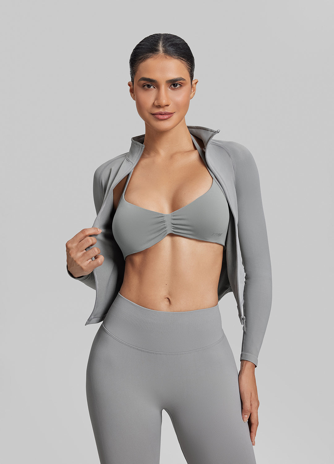 Ultrasculpt Longline Full Zipper Seamless Breathable Warm…