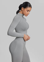 Ultrasculpt Longline Full Zipper Seamless Breathable Warm…