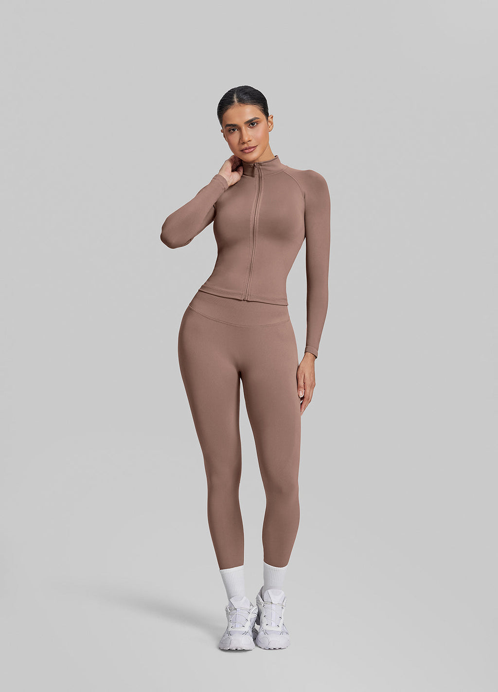 Ultrasculpt Longline Full Zipper Seamless Breathable Warm…
