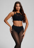 Sculpt Mesh Panel High-Neck Top