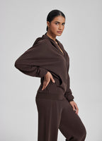 Relaxed Oversized Full Zipper Kangaroo Pockets Soft Hoodie