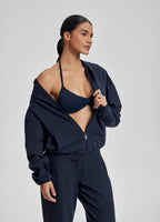 Relaxed Oversized Full Zipper Kangaroo Pockets Soft Hoodie
