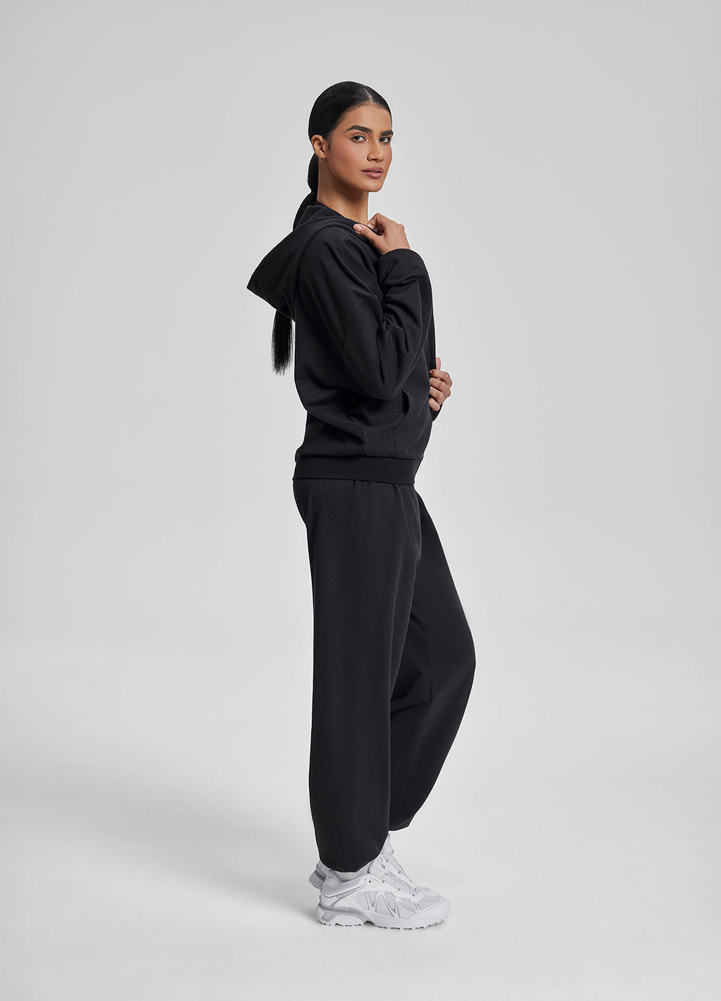 Relaxed Oversized Full Zipper Kangaroo Pockets Soft Hoodie
