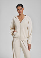 Relaxed Oversized Full Zipper Kangaroo Pockets Soft Hoodie