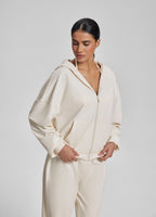 Relaxed Oversized Full Zipper Kangaroo Pockets Soft Hoodie
