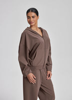 Relaxed Oversized Full Zipper Kangaroo Pockets Soft Hoodie