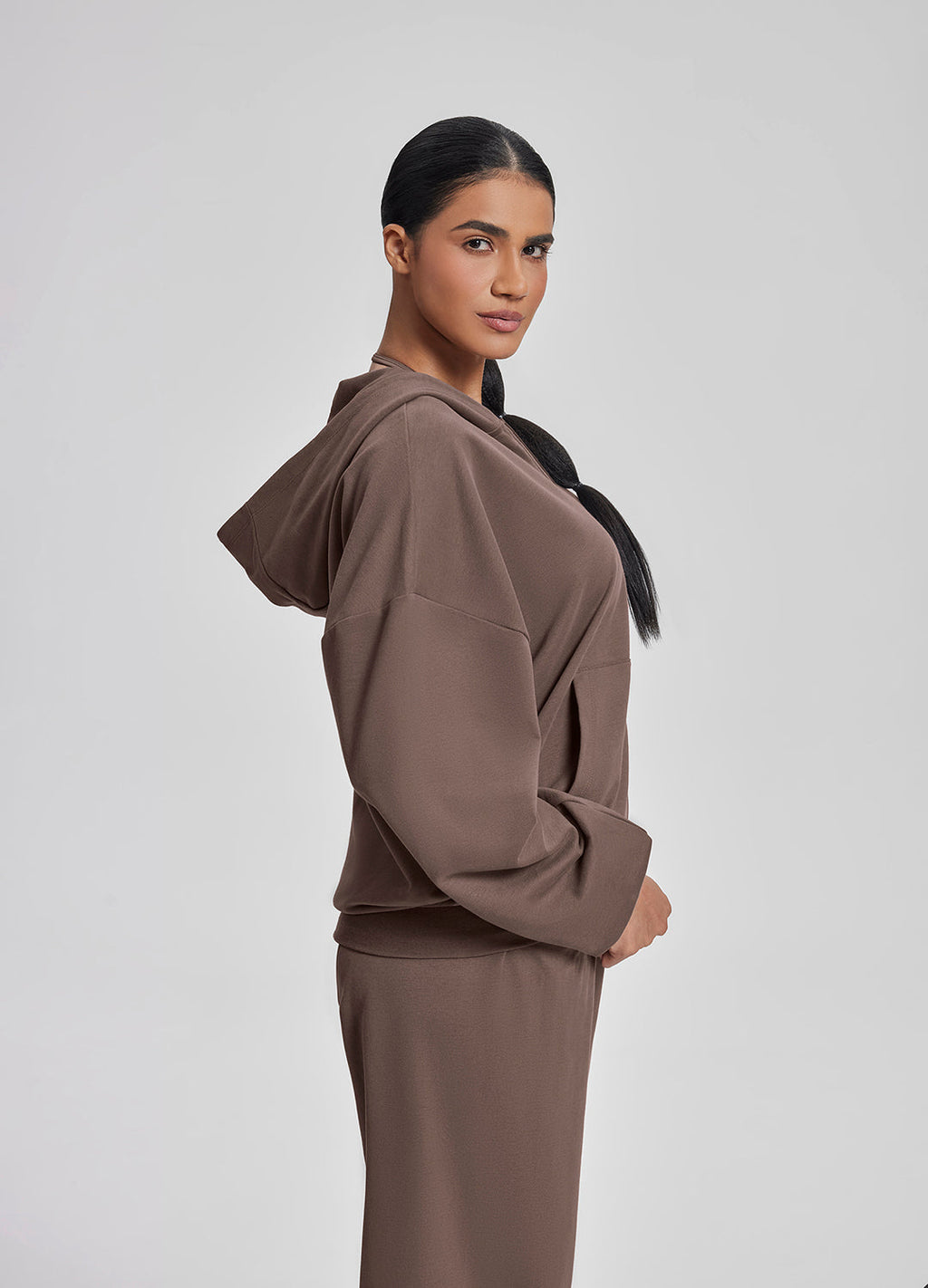 Relaxed Oversized Full Zipper Kangaroo Pockets Soft Hoodie