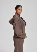 Relaxed Oversized Full Zipper Kangaroo Pockets Soft Hoodie