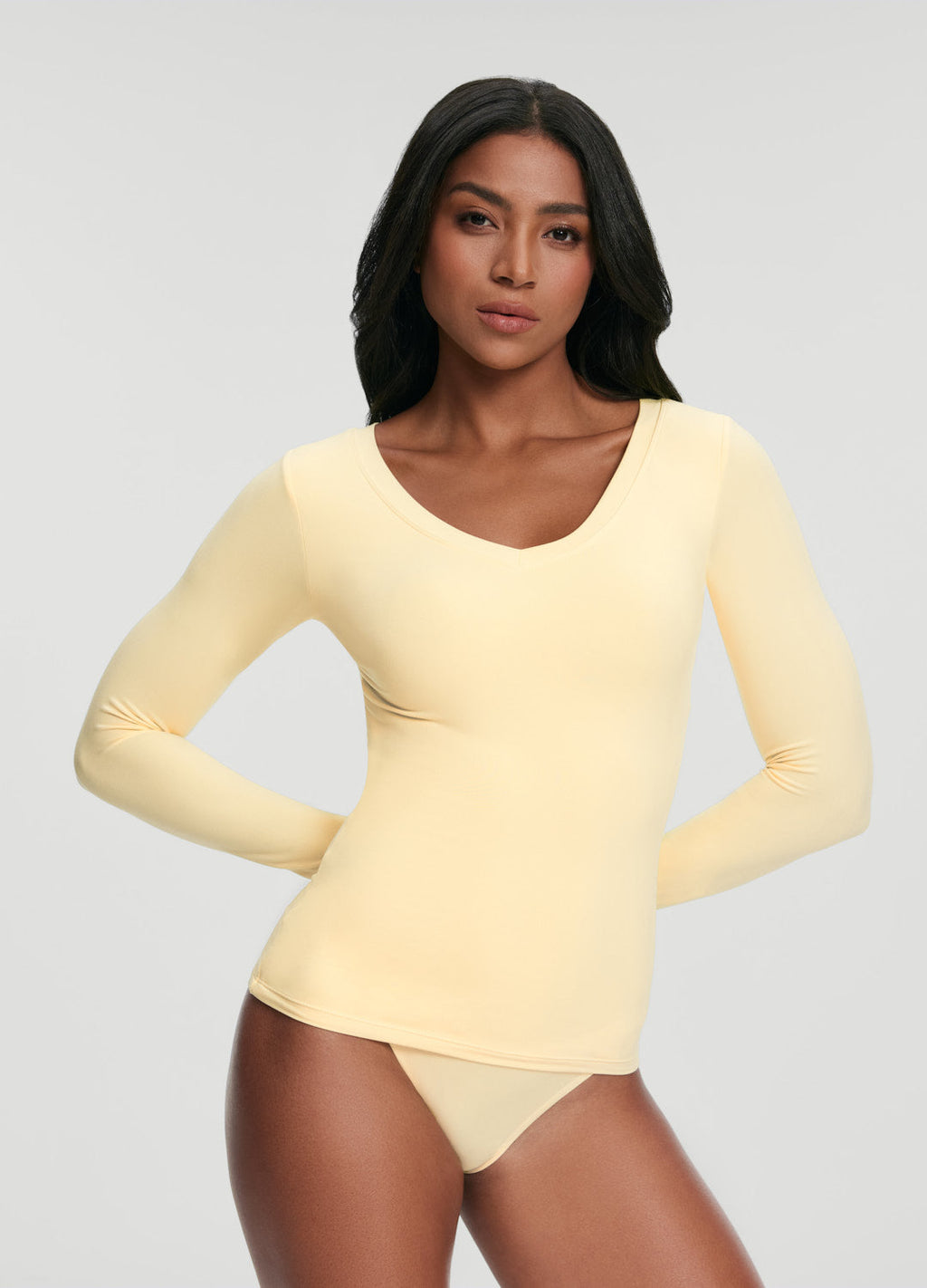 V-Neck Long Sleeve Top