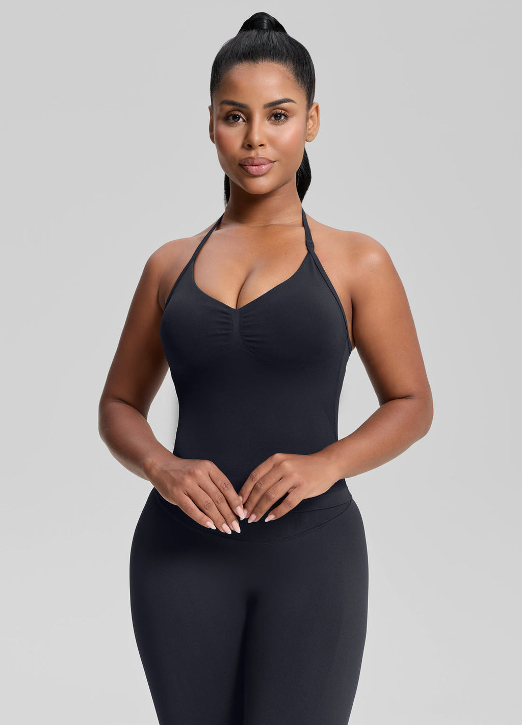 Ultrasculpt Longline Halterneck Form-Fitting Built-in Bra…