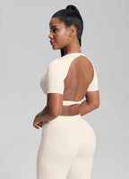 Ultrasculpt Crew Neckline Backless Removable Bra Cups Seam…