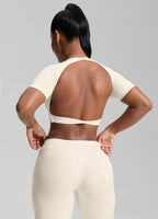 Ultrasculpt Crew Neckline Backless Removable Bra Cups Seam…