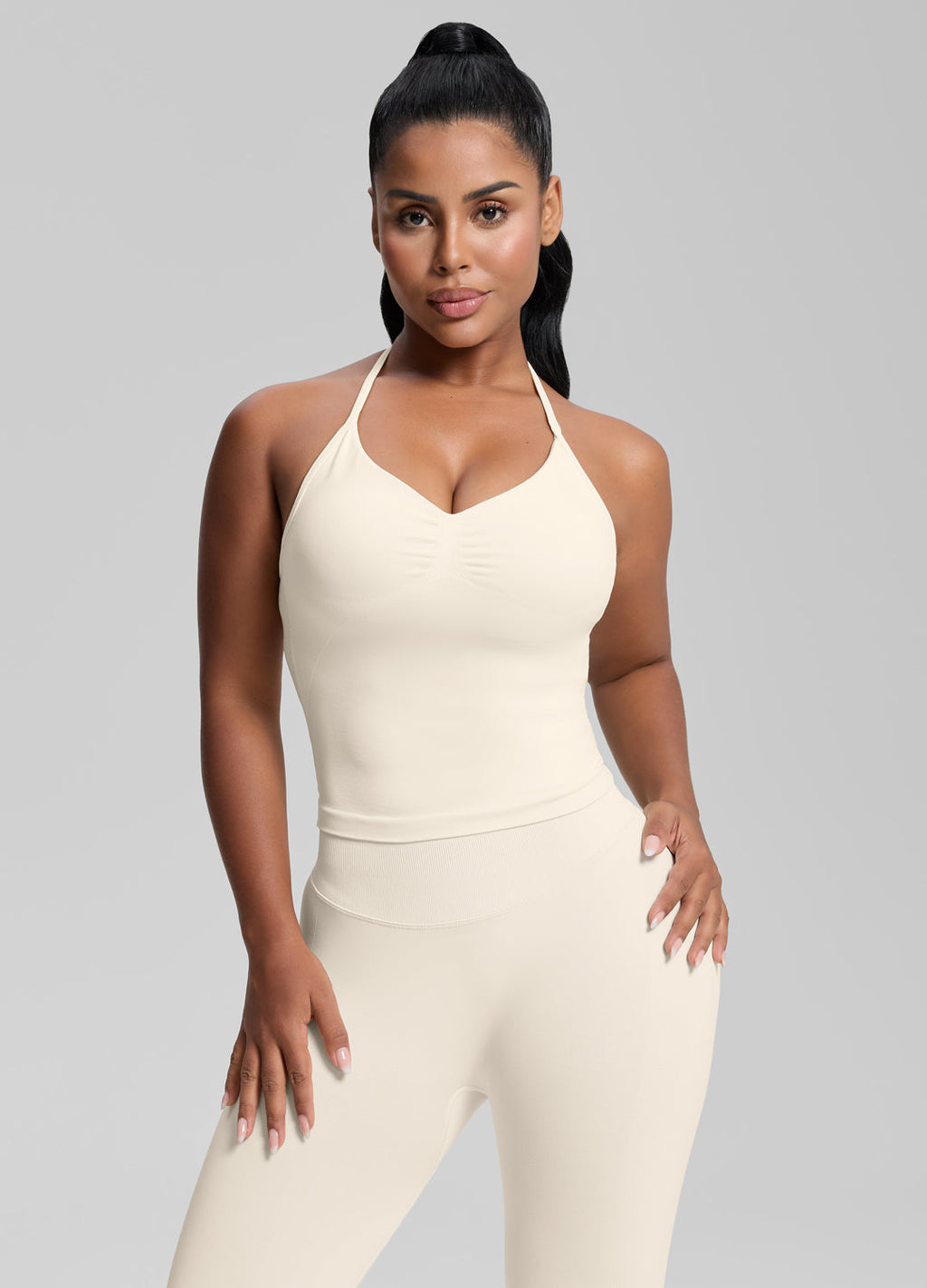 Ultrasculpt Longline Halterneck Form-Fitting Built-in Bra…