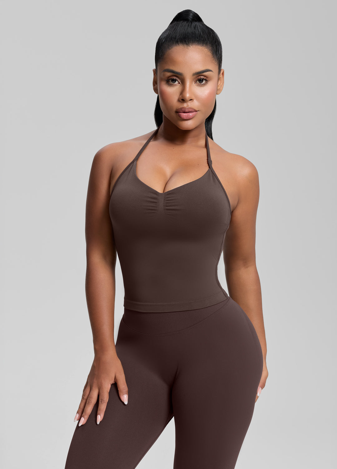 Ultrasculpt Longline Halterneck Form-Fitting Built-in Bra…