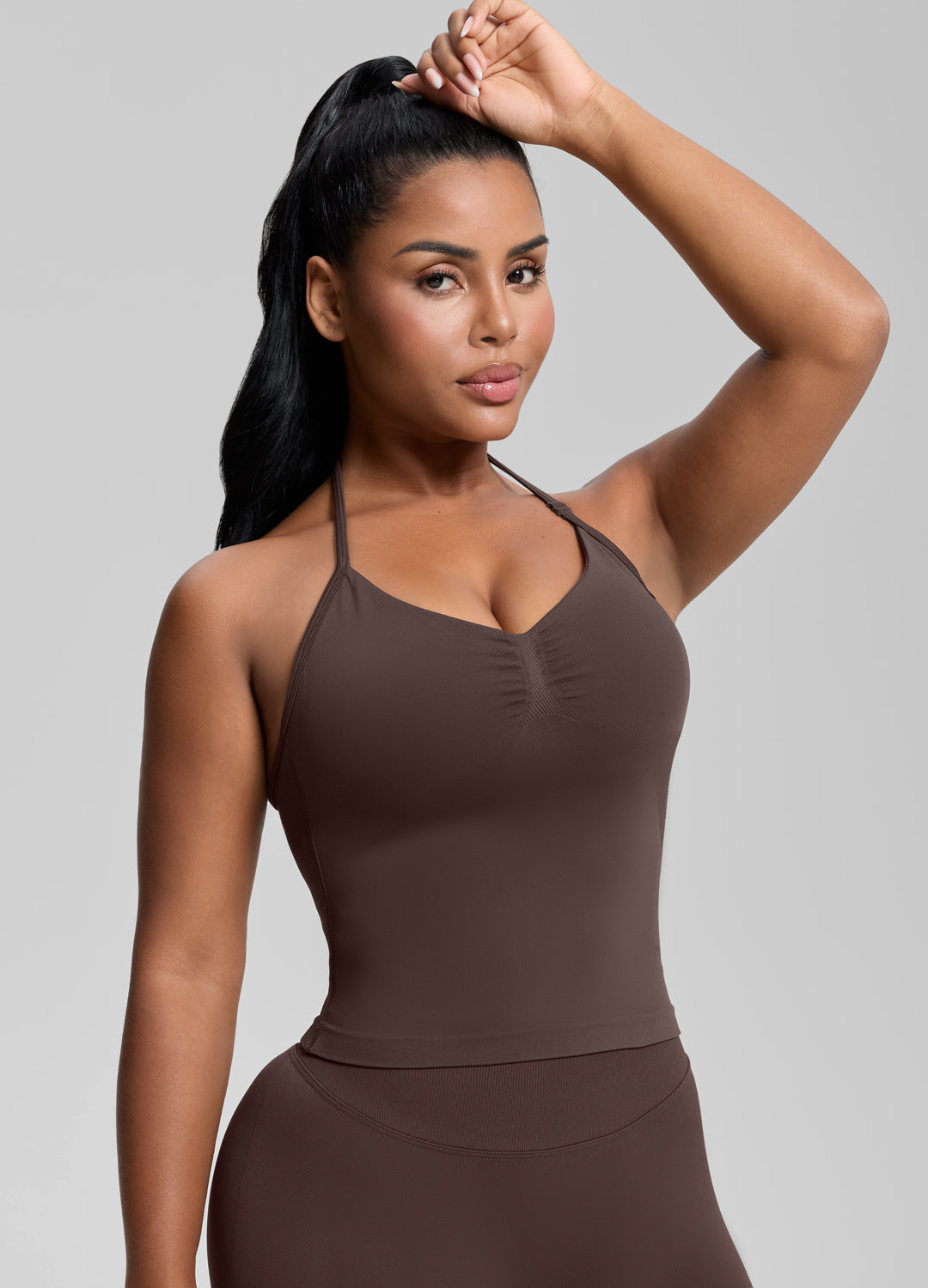 Ultrasculpt Longline Halterneck Form-Fitting Built-in Bra…