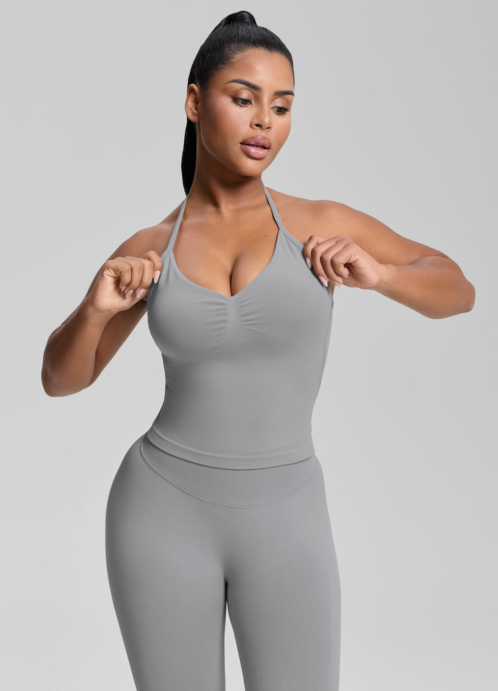Ultrasculpt Longline Halterneck Form-Fitting Built-in Bra…