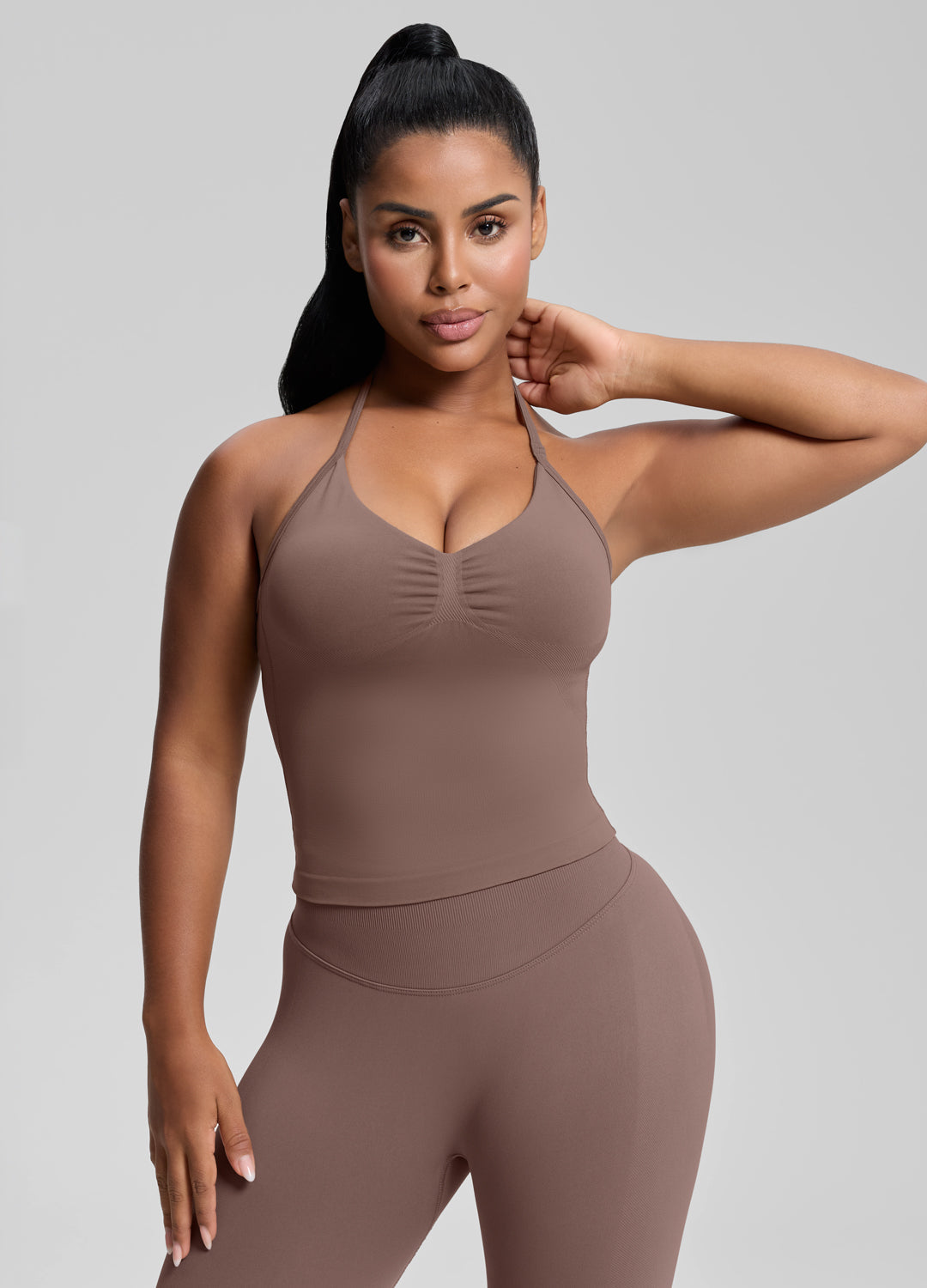 Ultrasculpt Longline Halterneck Form-Fitting Built-in Bra…