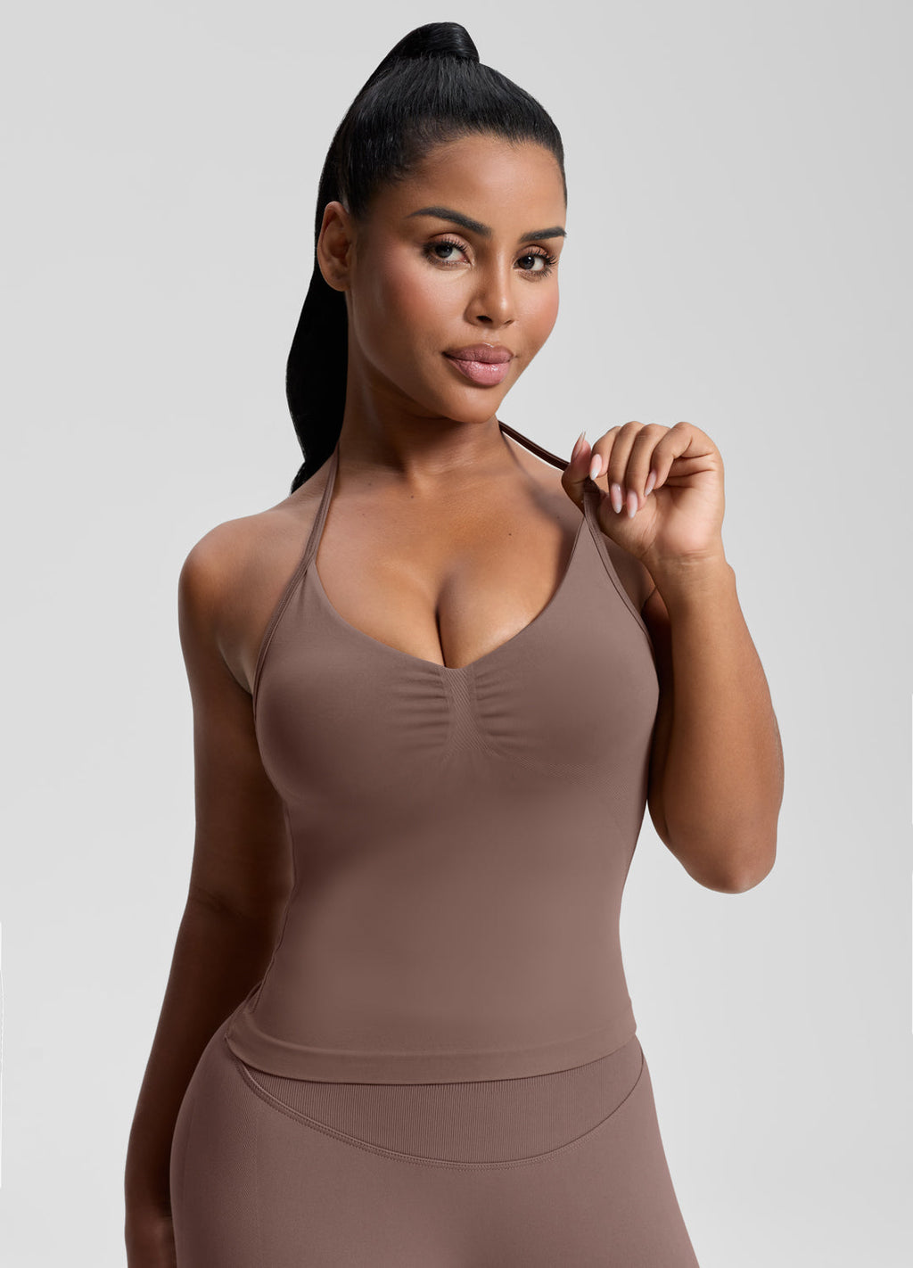 Ultrasculpt Longline Halterneck Form-Fitting Built-in Bra…