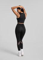 Zip Front Mesh Leggings