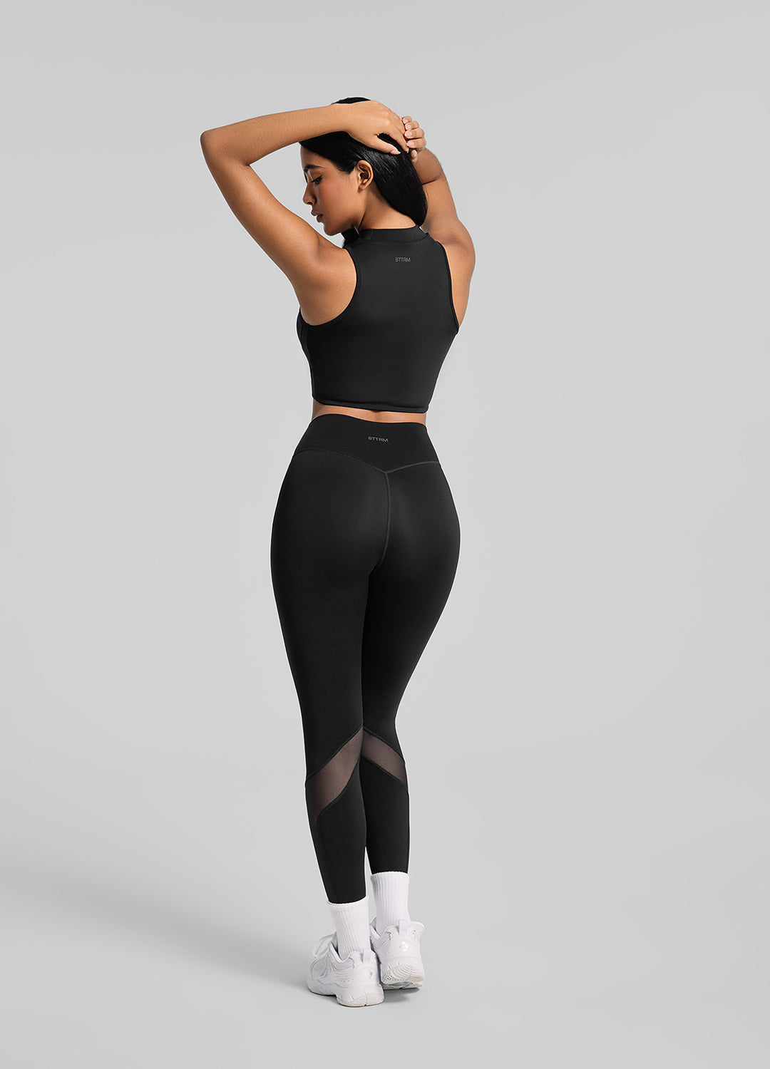 Zip Front Mesh Leggings