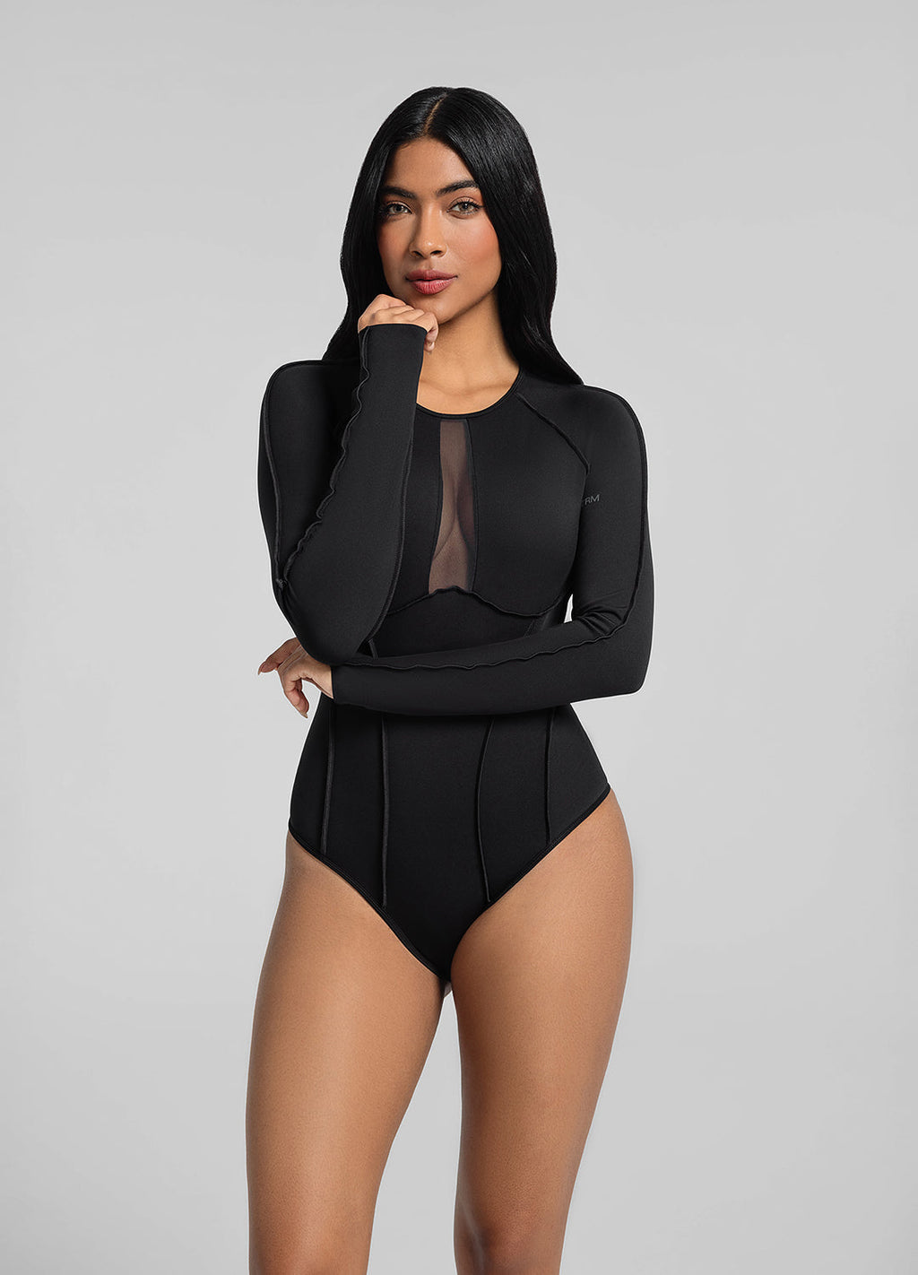 V-Panel Mesh Bodysuit