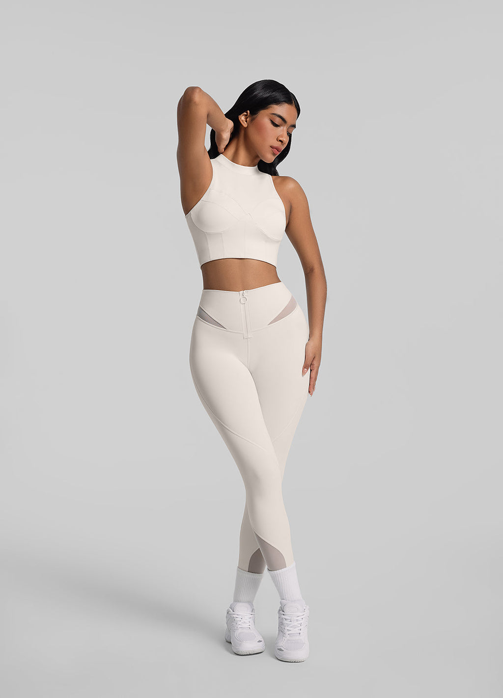 Zip Front Mesh Leggings