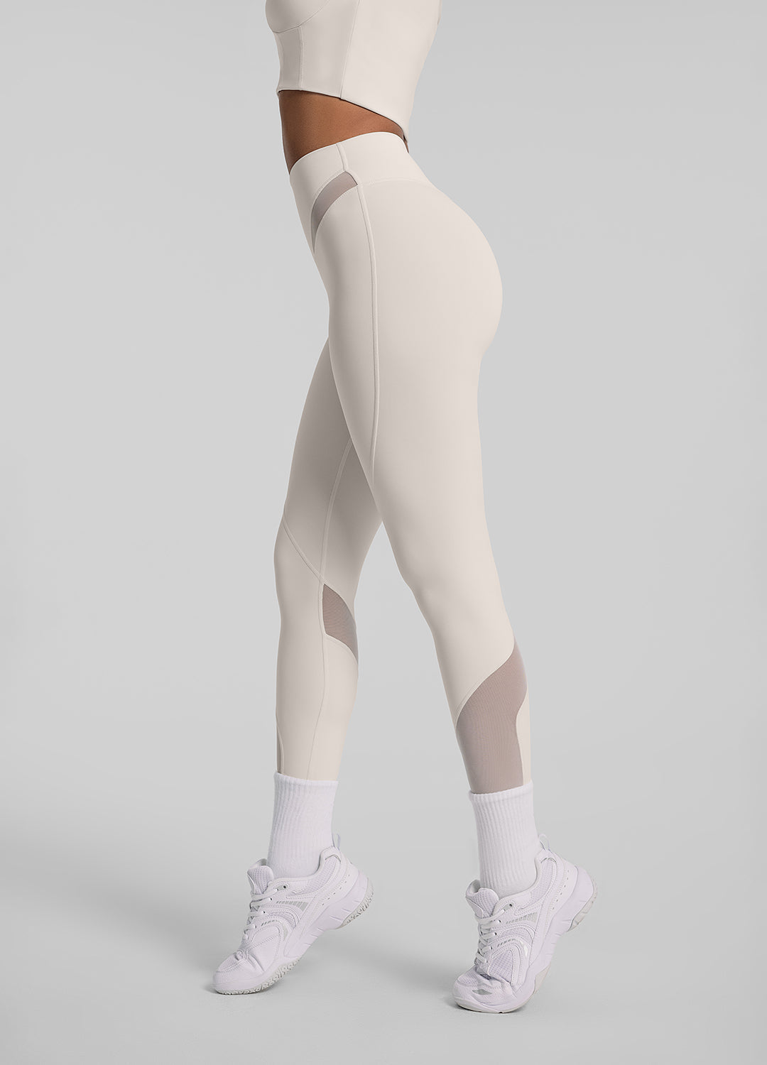 Zip Front Mesh Leggings