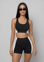 Two-Tone High-Waisted Shorts