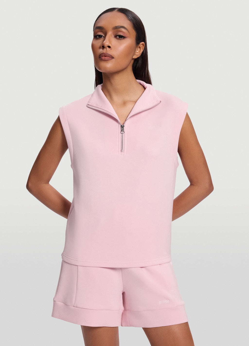 Sleeveless Half-Zip Sweatshirt