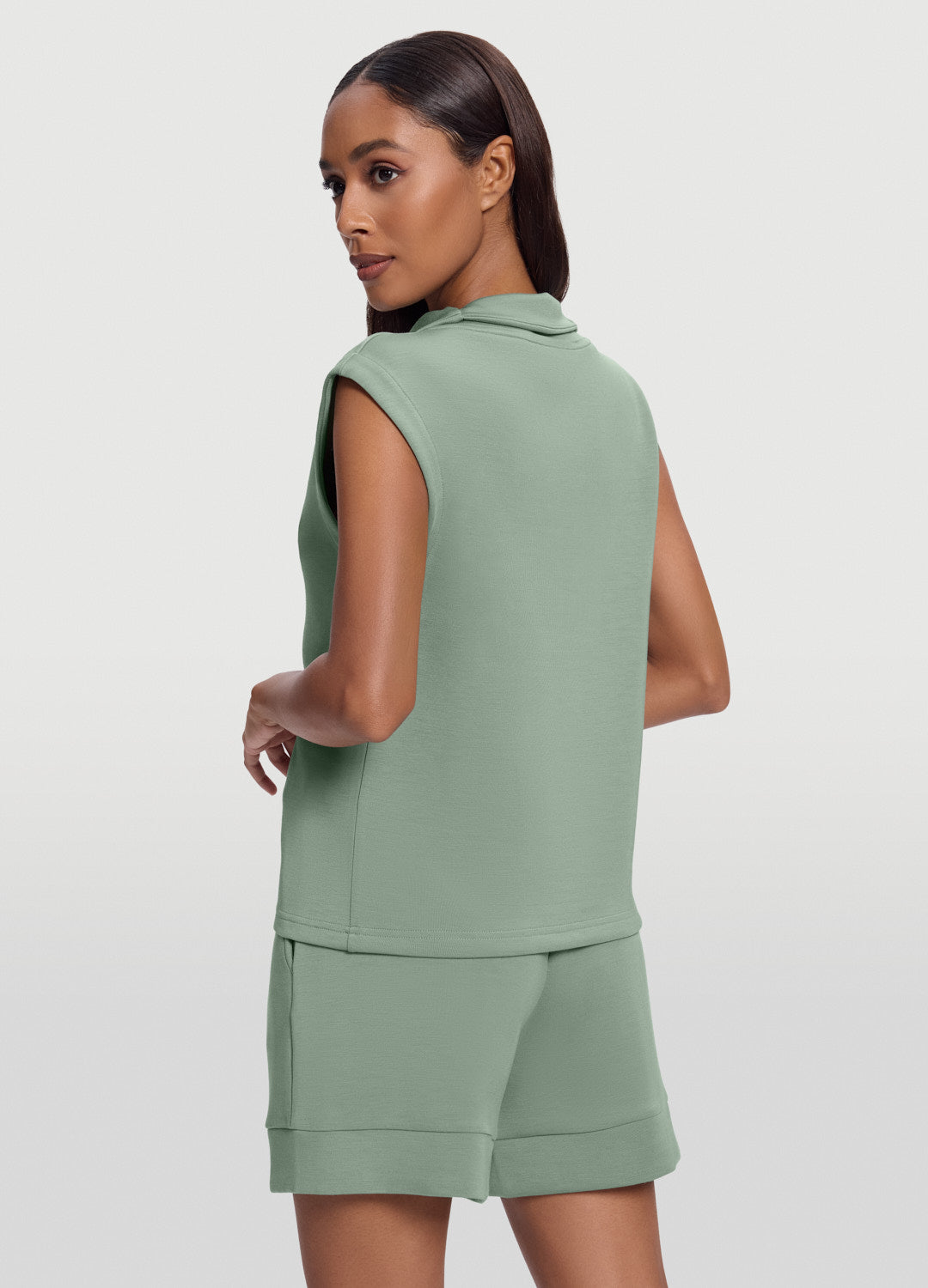 Sleeveless Half-Zip Sweatshirt