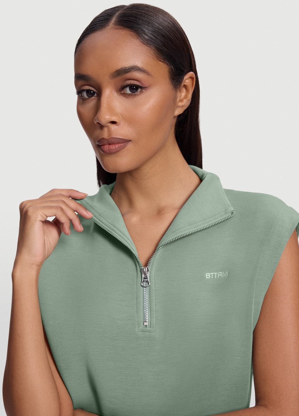Sleeveless Half-Zip Sweatshirt