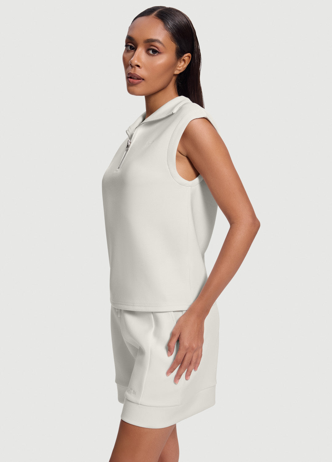 Sleeveless Half-Zip Sweatshirt