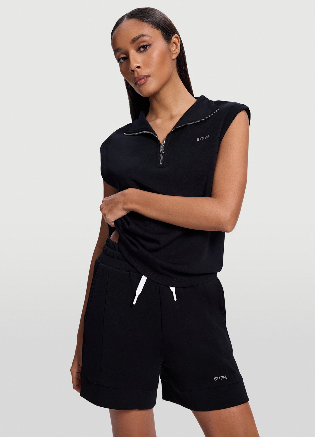 Sleeveless Half-Zip Sweatshirt
