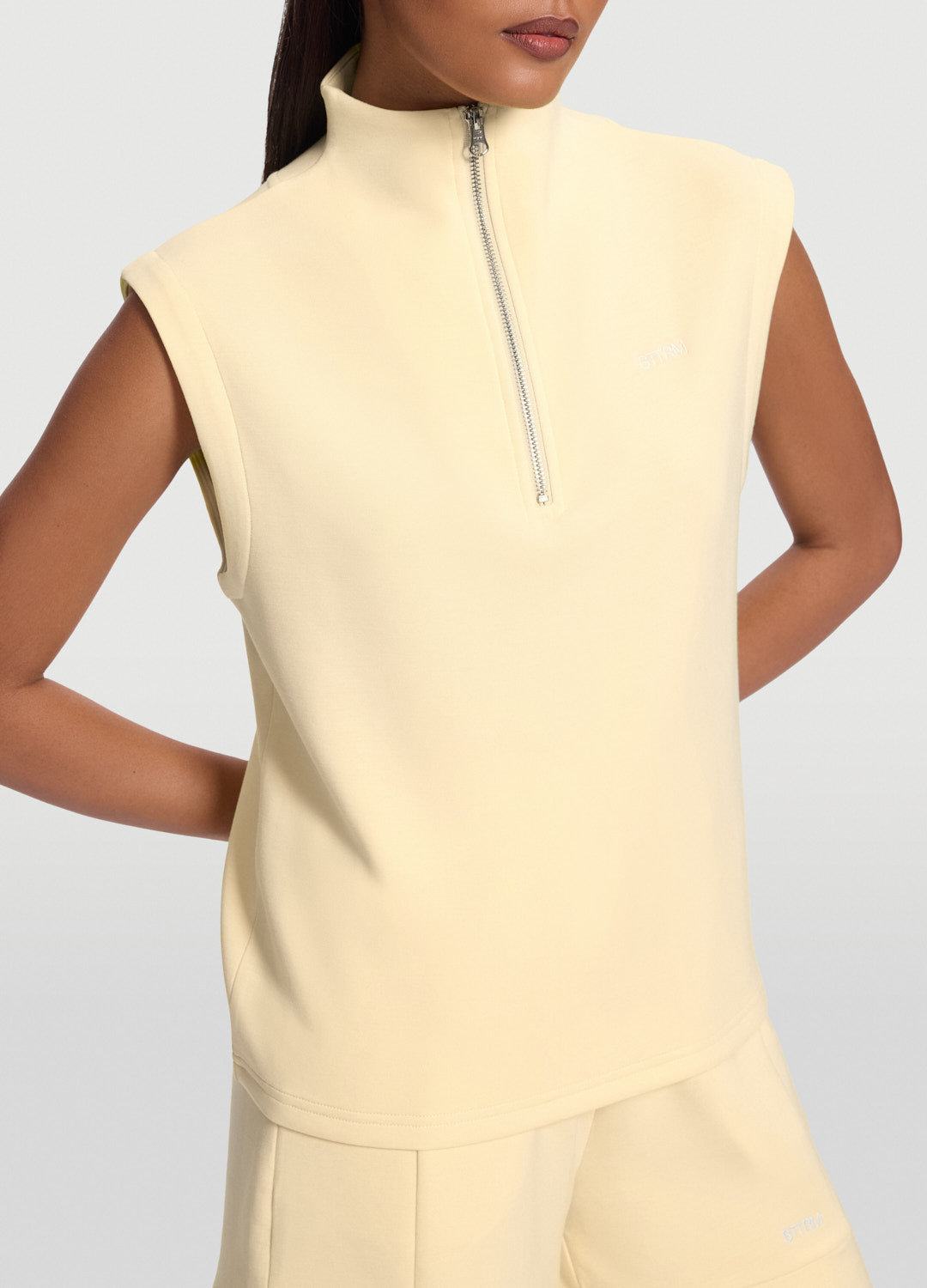 Sleeveless Half-Zip Sweatshirt