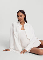 Textured Oversized Button-Up Shirt
