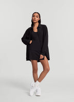 Textured Oversized Button-Up Shirt