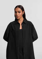 Textured Oversized Button-Up Shirt