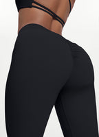 Scrunch Back Flared Leggings