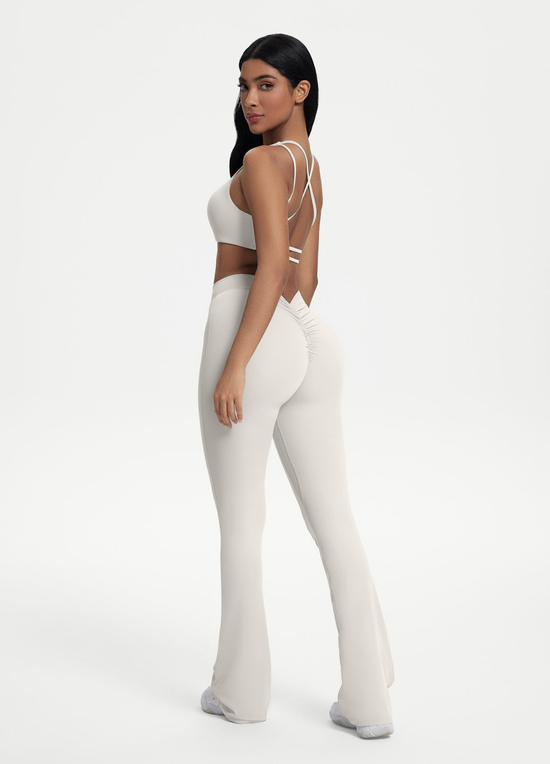 Scrunch Back Flared Leggings